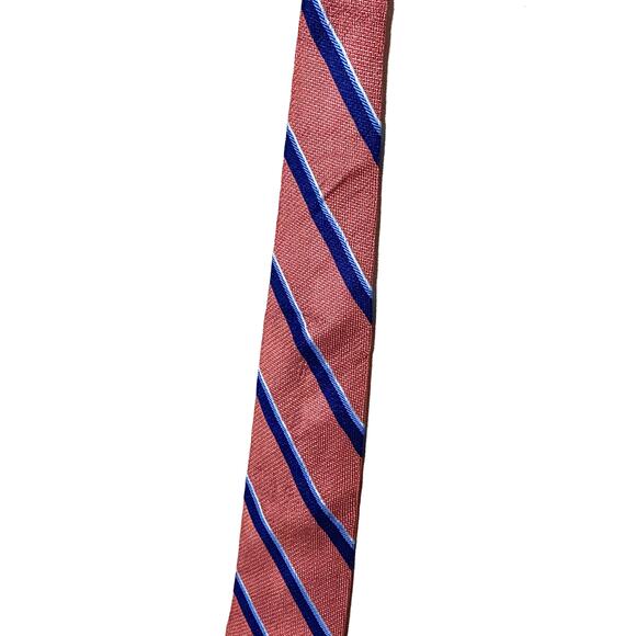 Brooks Brothers Mens Neck Tie Pink Blue Striped Preppy Old Money Professional - Picture 2 of 6